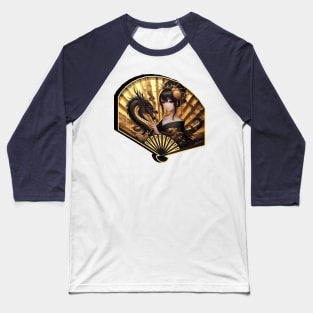 Geisha Dragon Lady Baseball T-Shirt